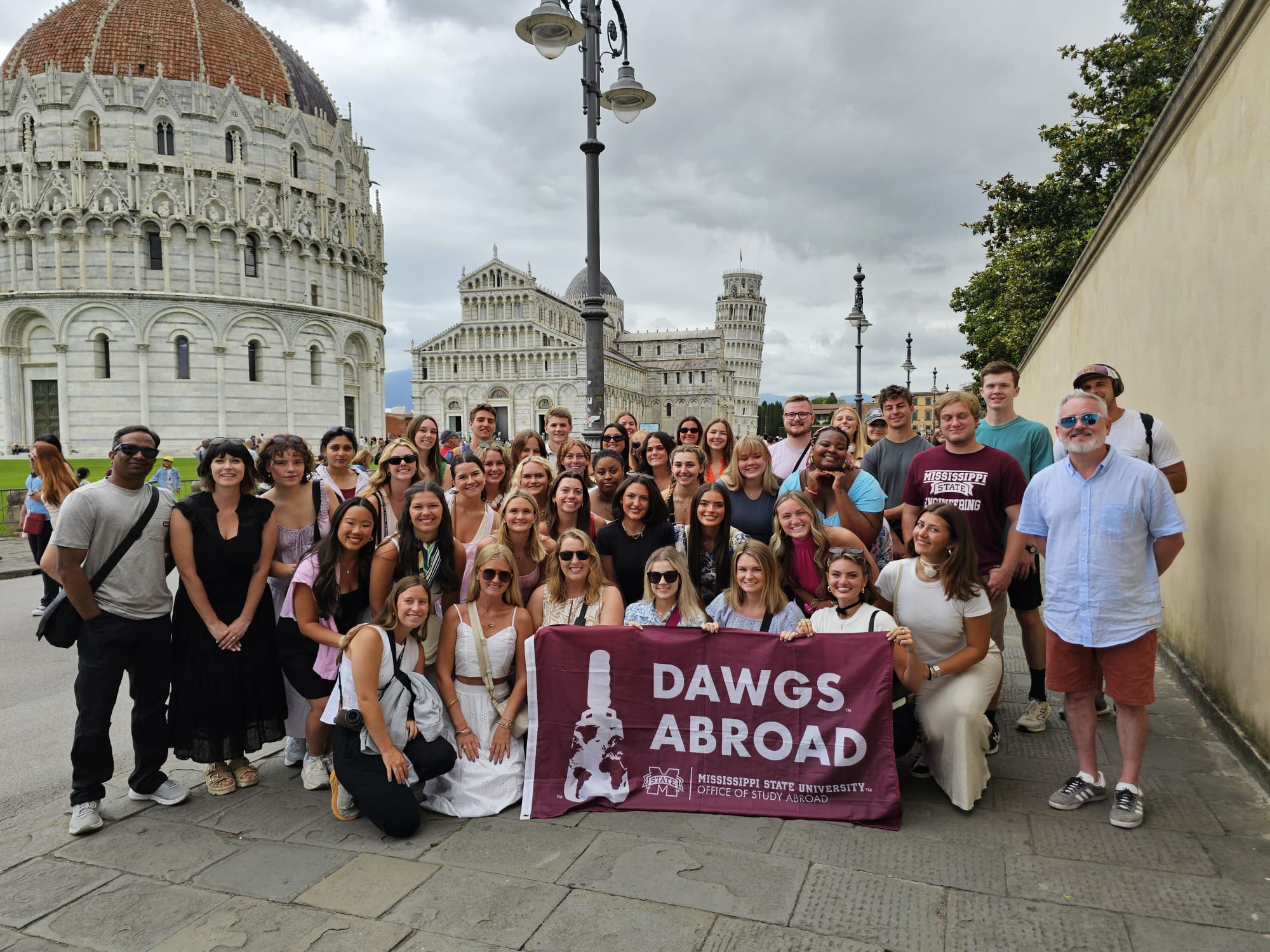 A group of Study Abroad participants posed for a photo in Italy